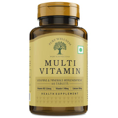 Pure Wellness Multivitamin Tablet For Men & Women, 40+ Ingredients With Potassium Vitamin C, D3 Enhanced Energy & Strength Immunity Booster & Joint Support | 60 Tablets , 100gm 0.2 Lbs