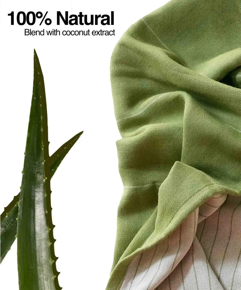 Doctor Towels, Aloe Vera Towel Set Of 3-1 Bath Towel, 1 Hand Towel, 1 Face Towel, Super Soft & High Absorbency Towels For Sensitive Skin, Quick Dry Towels Large Size (Aloe Green)