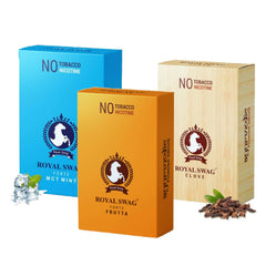 Royal Swag Nicotine And Tobacco Free Ayurvedic Cigarette Combo - 30 Stick With Shot (Frutta, Clove & Mint- Each 10 Stick, Shot - 1)