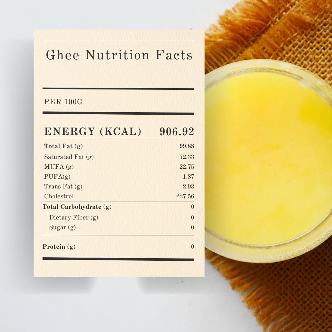 Premium A2 Cow Desi Ghee By Earthen Story | Ancient Bilona Method | Cultured Desi Ghee Good For Diet | (250ml) 8.4 Ounce | Jar Pack