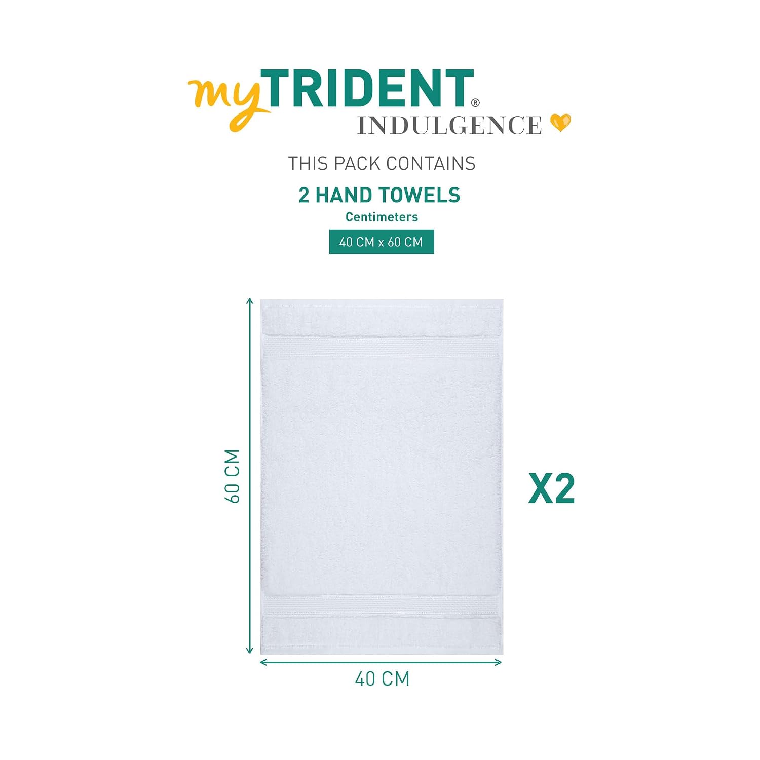 Mytrident Indulgence Collection Hand Towel 400 Gsm | 100% Cotton For Men & Women Hand Towel - Bright White (Pack Of 2)