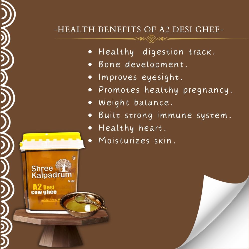 Pure Organic A2 Desi Cow Ghee By Shree Kalpadruma | Pure Cow Ghee For Better Digestion & Immunity Good For Taste | (500ml) 16.9 | Jar Pack