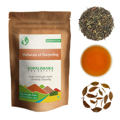 Gopaldhara Darjeeling Royal Series Tea Sample Pouches - Pack Of 6 Teas X 10gm, 0.35 Ounce Each | First Flush+ White Tea+ Second Flush+ Green Tea Chai Patti - Low Caffeine Loose Leaves