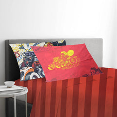 100% Cotton Kids Bedsheet For Single Bed With 1 Pillow Cover - 57 X 88 Inches, Red | Durable & Wrinkle Free - All Season Bedding