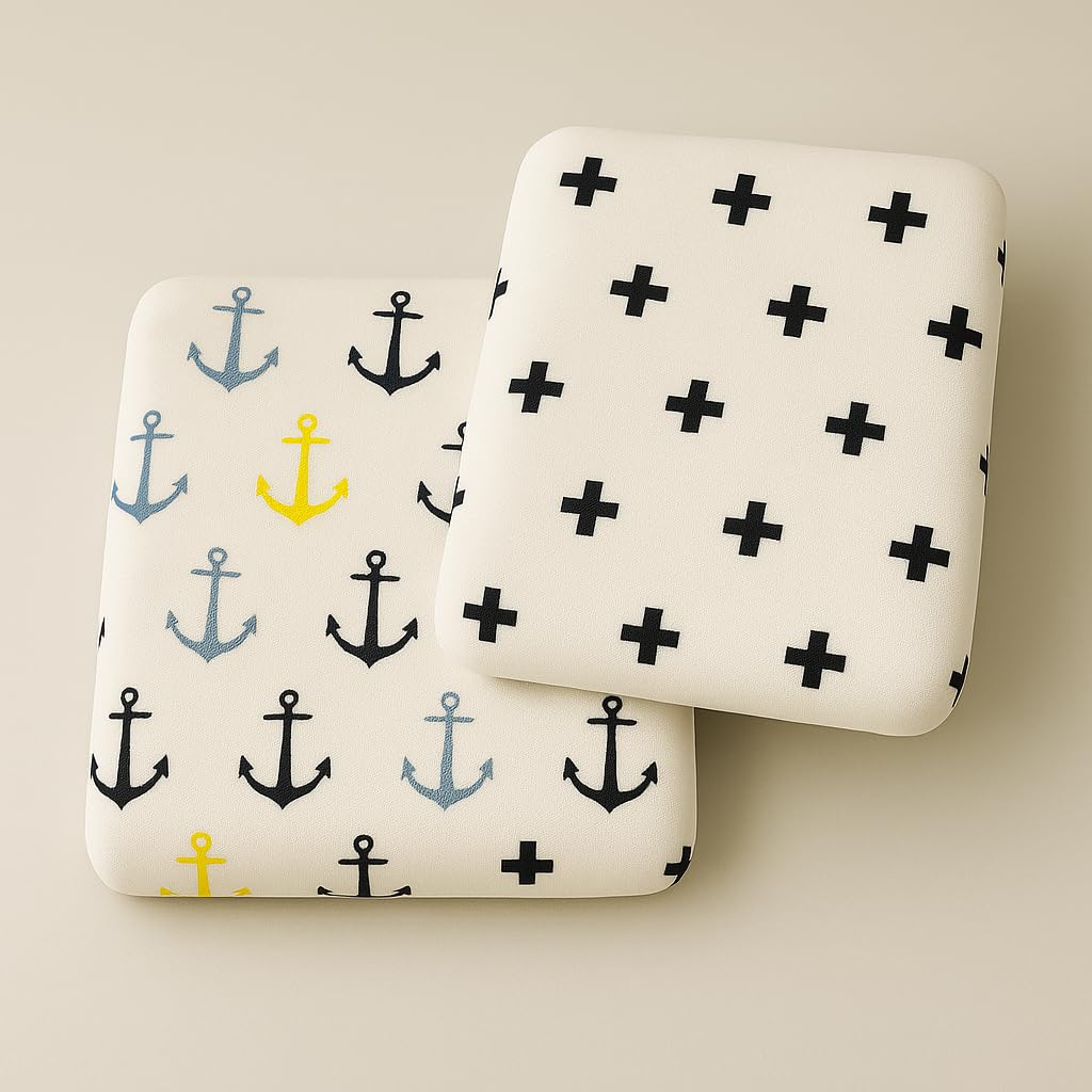 Organic Cotton Muslin Baby Bath Towel 200 Gsm | Cotton Cloth Premium Baby Washable Reusable, Absorbent, Extra Soft (Anchor & Plus)- Pack Of 2