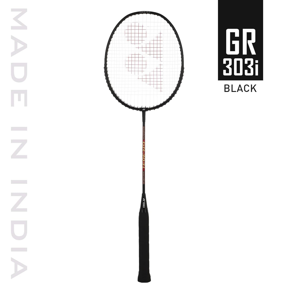 Yonex GR 303I Black Aluminium Badminton Racquet With Full Cover, Colour - Black, Grip Size - 4 1/4 inches