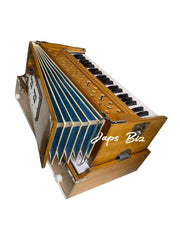 Musical Instrument Harmonium With Carry Bag - 3.5 Octaves, Total 42 Keys, Double Bellow, Two Reeds (Base- Male) | Two Side Carry Handles, Jaali Frame On Keys