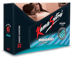 Kamasutra Desire Series Condoms For Men - 20 Pieces (Ribbed)