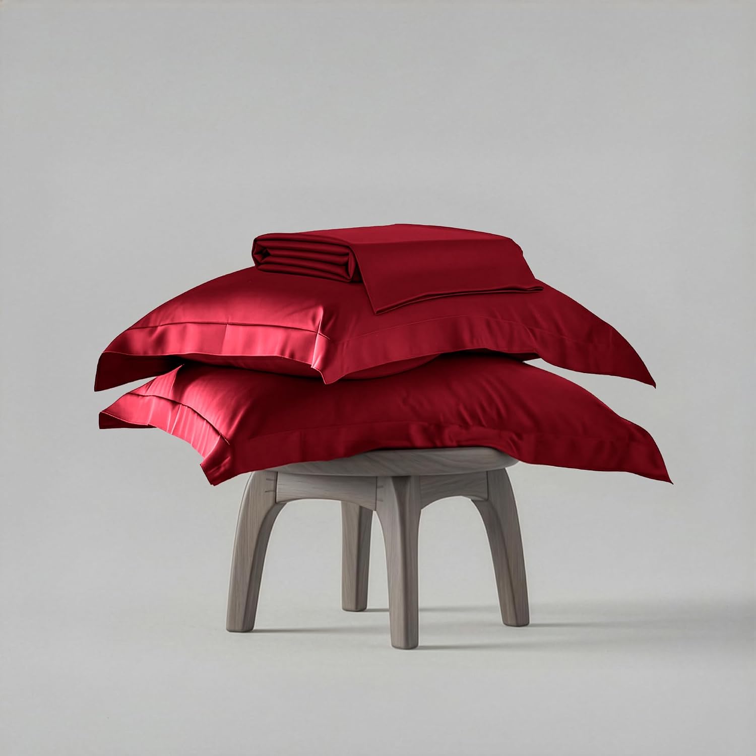 Double Bedsheet With 2 Pillow Covers - 90 X 100 Inches, Flirty Red | Ultra Satin Premium Bedding Set | Gift For Couples, Wedding, Anniversary, Date Night
