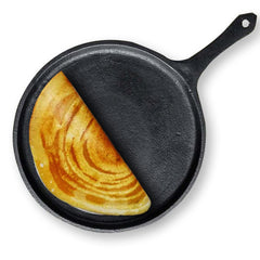 Pre-Seasoned Black Cast Iron Tawa For Dosa, Chapathi - 25.7cm, 10 Inch, 2 Kg | Induction Friendly, Naturally Nonstick, 100% Pure & Toxin-Free, No Chemical Coating