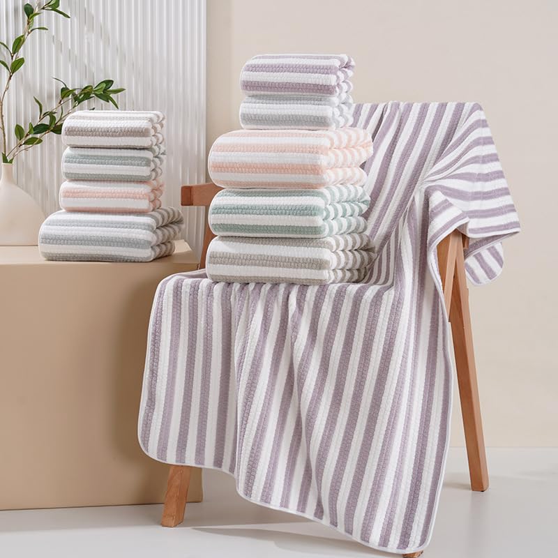 Homecloud Ultra Soft Bath & Face Towel 400 Gsm | 3x Softer Than Cotton Towels Highly Absorbent & Ultra Fast Dry Perfect For Home, Pool, Spa & Gym | Set Of 2 (Light Purple)