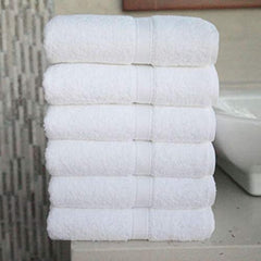 Fresh From Loom Cotton Hand Towel 1200 Gsm | Gym Towel- White (6 Pcs)
