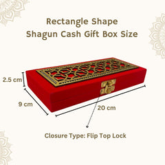 Decorative Shagun Cash Gift Box For Money Gaddi, Jewellery, Gifting Sagan Wedding Occasion, Acrylic Design Rectangle Shape, Colour - Red