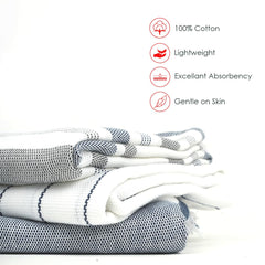 Thirsty Towel Cotton Bath Towel 600 Gsm | Super Soft & High Absorbency Quick Dry Towels For Men, Women & Kids, Towel Set Of 3 (Cambric Blue)