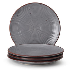 Ceramic Handcrafted Serving Handmade Small Plates Set Of 4, Grey - Diameter: 7 Inch | Stoneware - Dinnerware, Scratch Resistant, Microwave & Dishwasher Safe