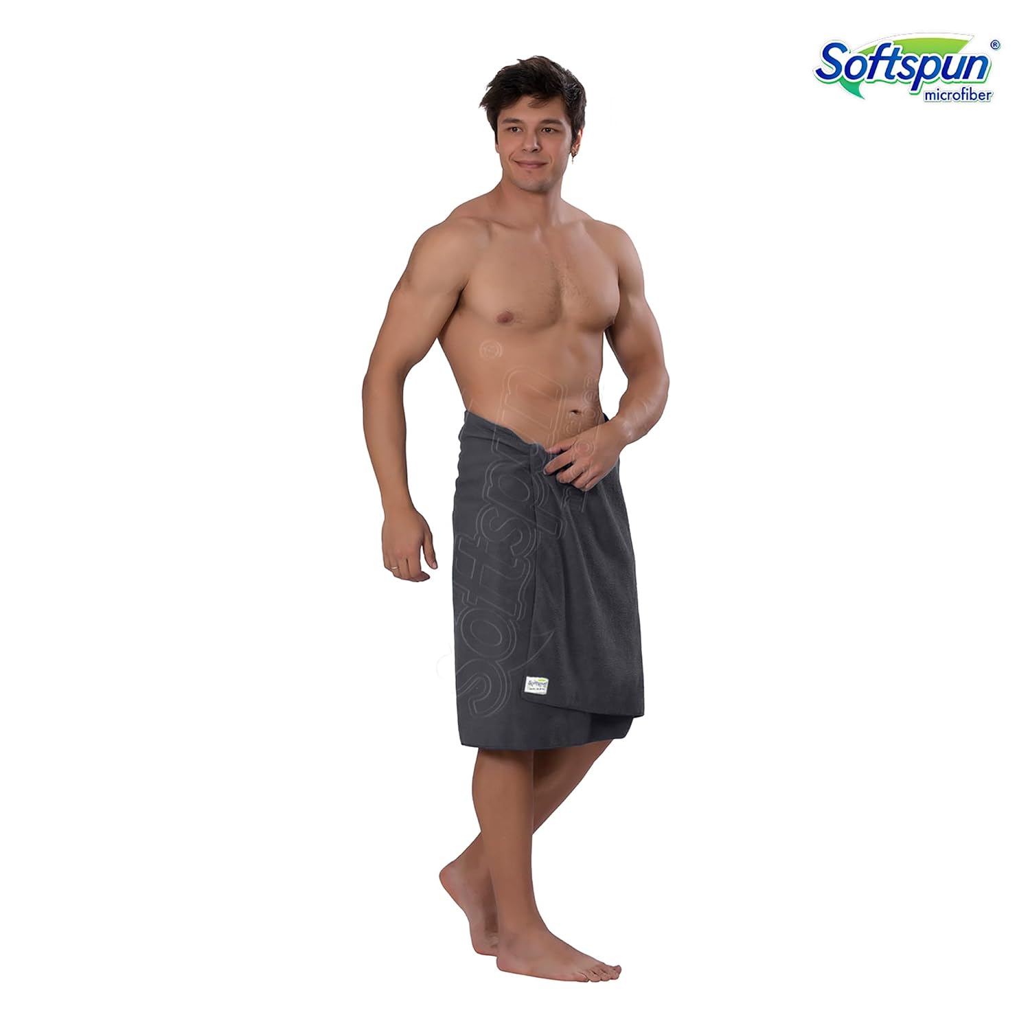 Softspun Microfiber Hair & Face Care Bath Towel 360 Gsm | Ultra Absorbent Super Soft & Comfortable Quick Drying For Men & Women Daily Use Extra Large Size Towel (Grey)