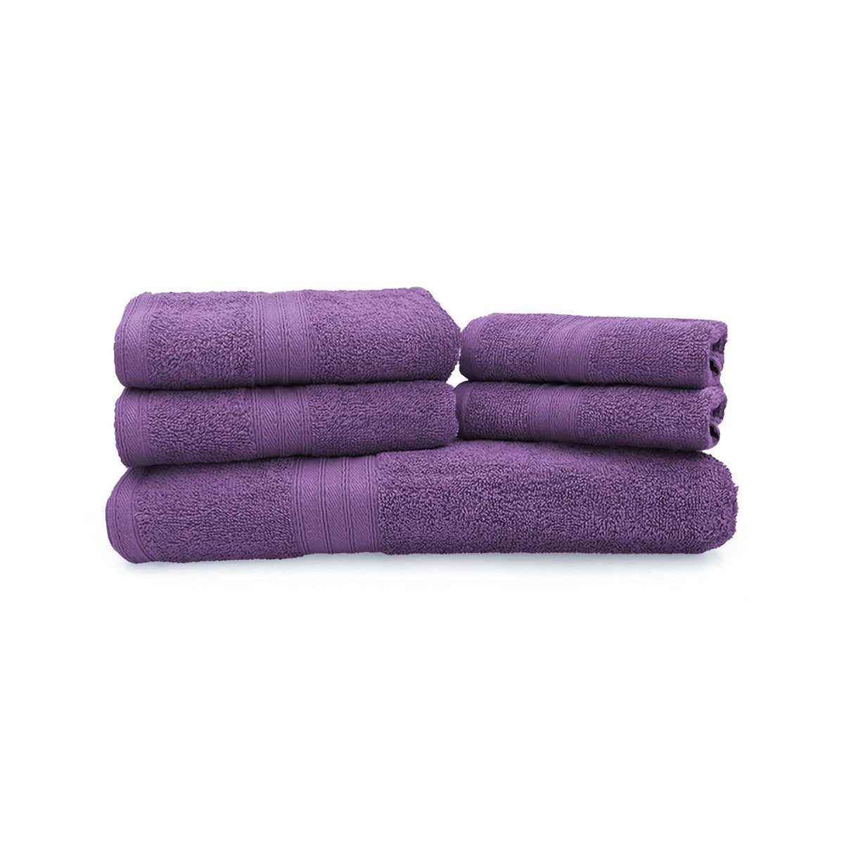 Sassoon Anatolia Bath + Hand & Face Towel 1200 Gsm (Grape) - Pack Of 5