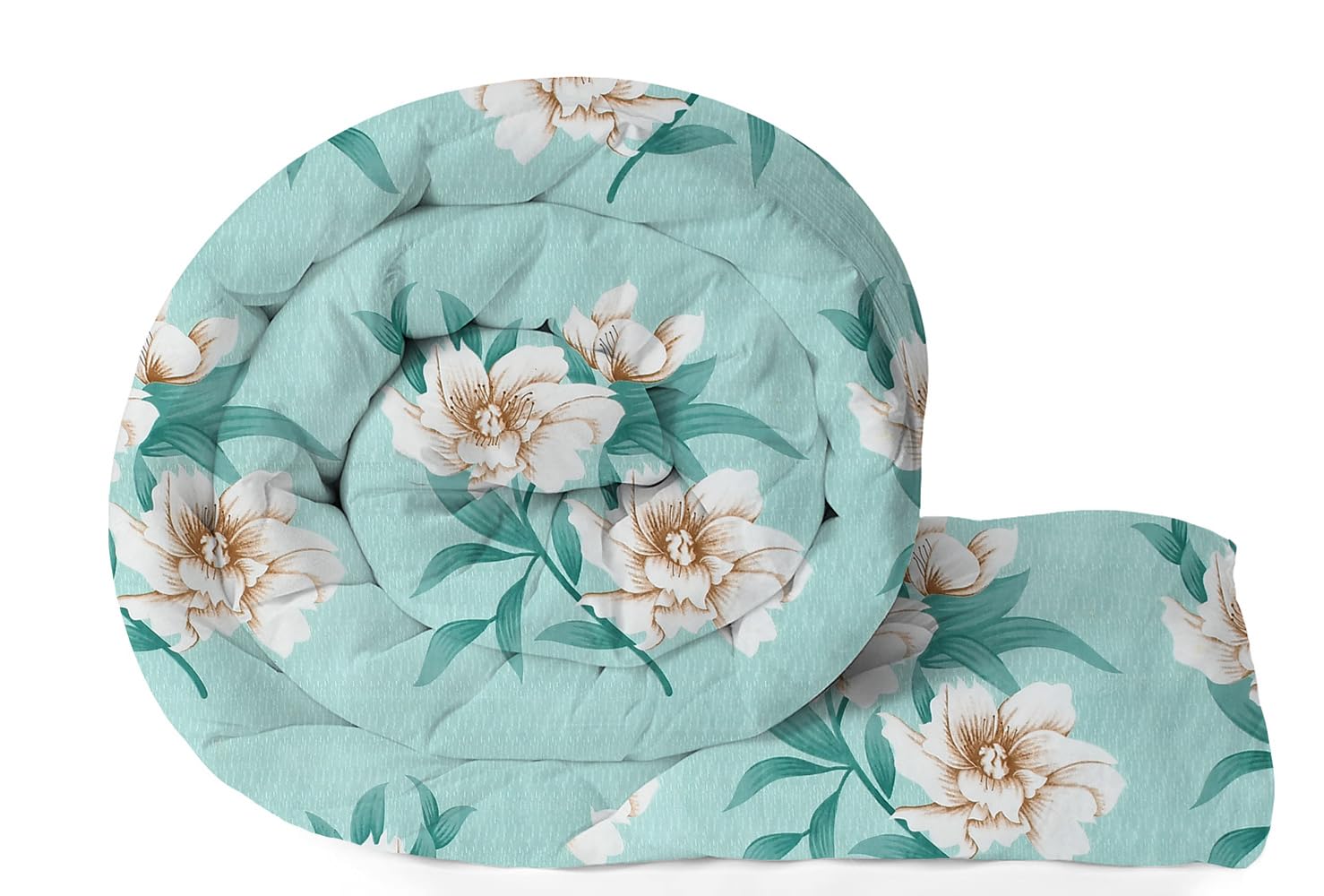 Double Bedsheet 1 Comforter 2 Pillow Covers - 90 X 100 Inches, Sea Green, 4 Pcs Bedding Set | Cotton Summer Ac Comforter Set King Size Double Bed