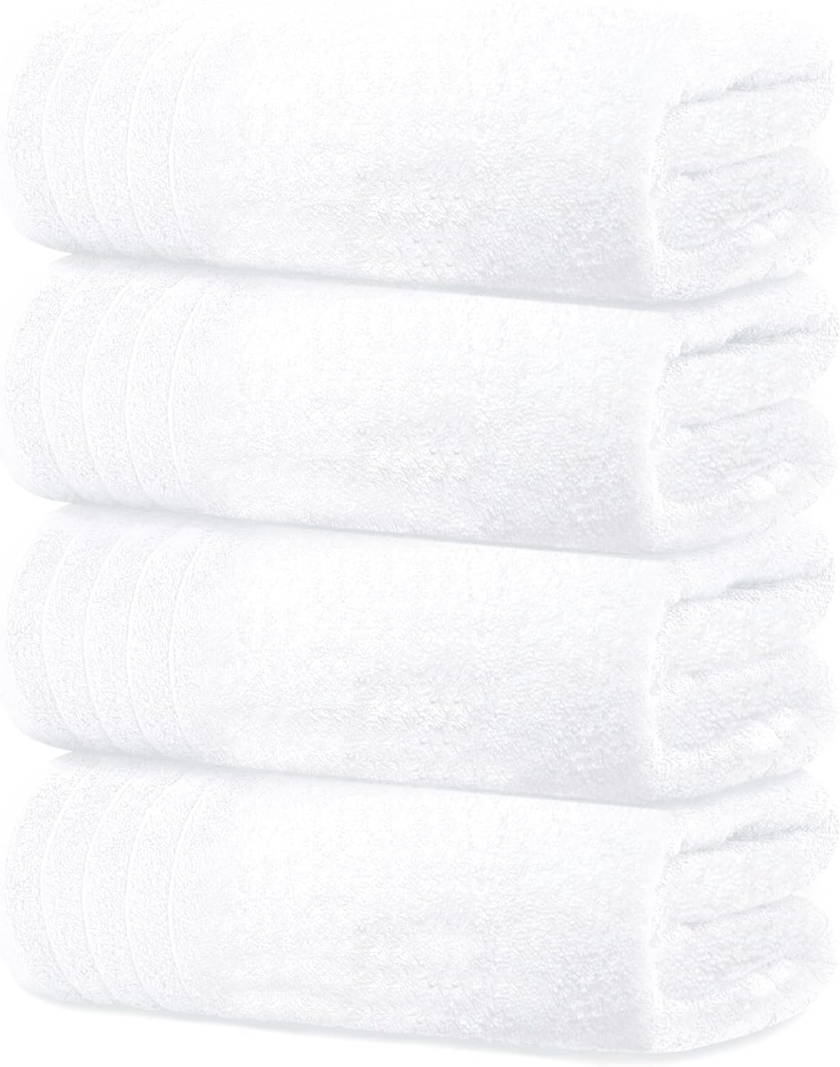 100% Cotton Bath Towel 2000 Gsm | Soft & Ultra Absorbent Quick Dry Large Size Bath Towel (White) - Set Of 4