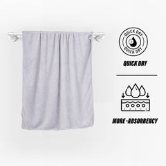 Glivary Microfiber Bath Towels 300 Tc | Extra Soft Plush & Quick Dry High Absorbency Large Size Towels For Bathing (Grey)