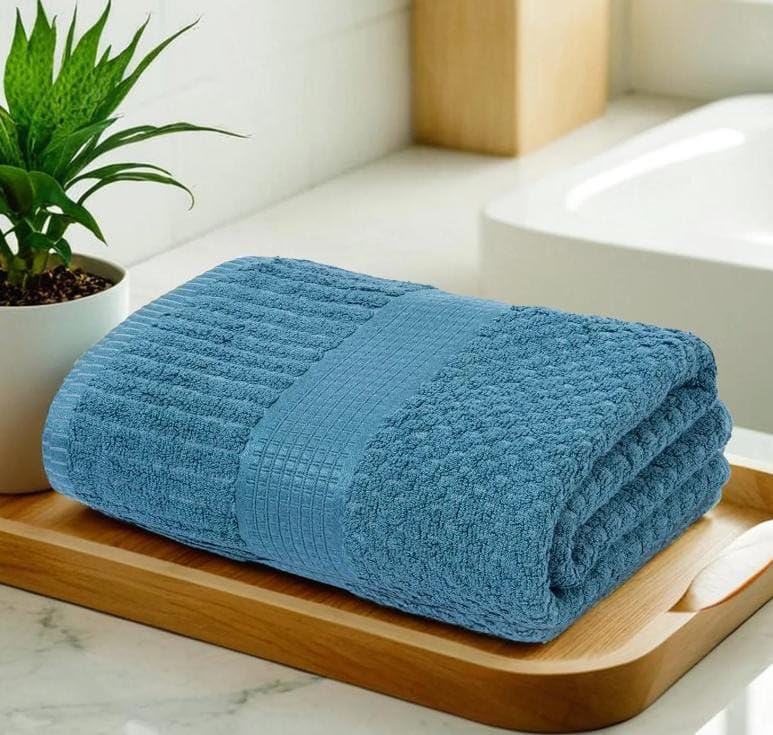 Mush Bamboo Bath Towel | Popcorn Weave 450 Gsm Large Towel For Men & Women | 3x Softer & Absorbent Than Cotton, Teal