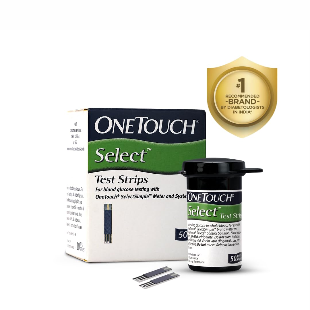 OneTouch Select Test Strips | Pack of 50 Strips | Blood Sugar Test Machine Testing Strips | Global Iconic Brand | For use with OneTouch Select Simple Glucometer