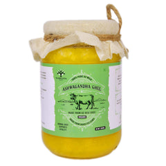 100% Pure Ashwagandha Infused Desi Cow Ghee By Vanalaya | Rich Source Of Vitamin A & Healthy Delicious Pure Desi Ghee For Body Health | (500ml) 16.9 Ounce | Jar Pack