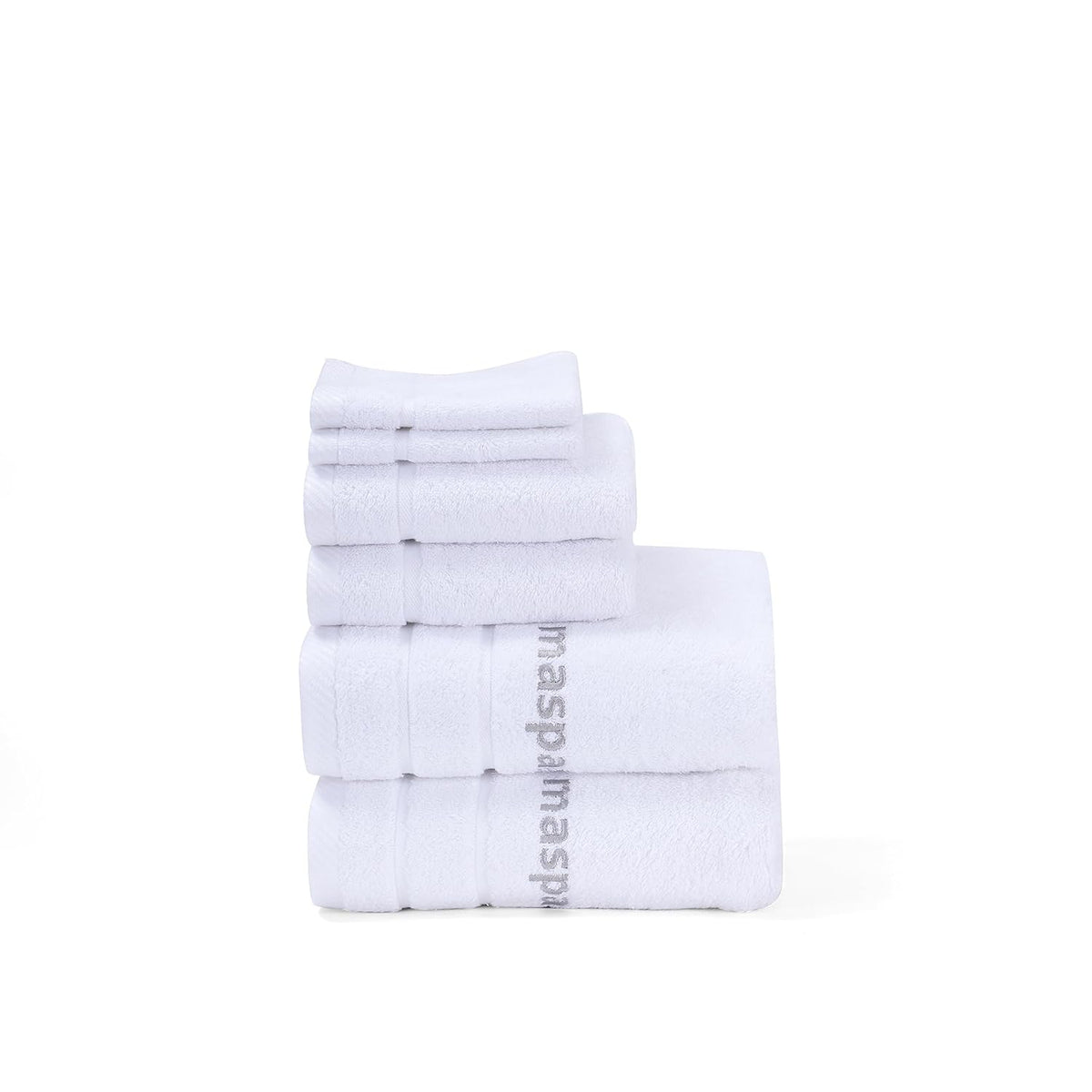 Maspar Amor Ultra Soft 2 Hand + 2 Bath & 2 Face Towel 1600 Gsm (White) - 6 Pcs