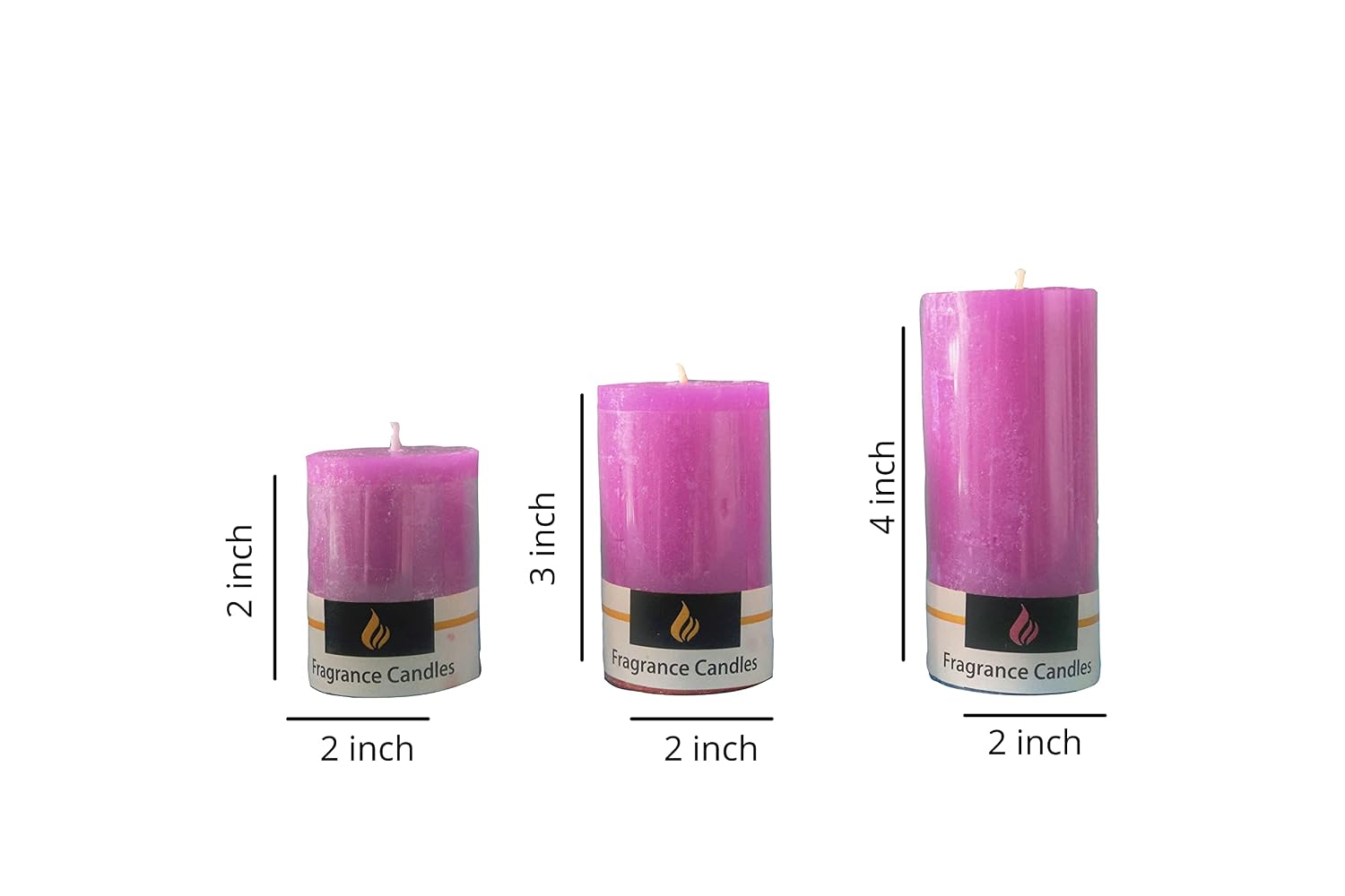LAVENDER PILLAR CANDLE 2 INCH, 3 INCH, 4 INCH EACH BEST SUITABLE FOR GIFTING