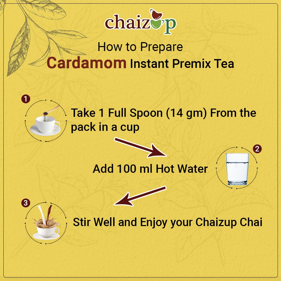 Chaizup Premium 1 Min Instant Saffron Tea Premix - 1 Kg Can, 35.2 Ounce | Instant Kesar Chai Powder - Just Add Hot Water | Low Caffeine