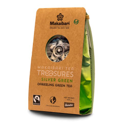 Makaibari Tea Treasures Silver Green Darjeeling Green Tea - 100gm, 3.5 Ounce | USDA Certified Premium Loose Long Leaf Green Tea - Low Caffeine Loose Leaves