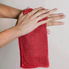 Grgrasp Thread That Bind Relations 100% Cotton Soft & Absrovent Face Towel Rumal 800 Gsm (Red) - 10 Pcs