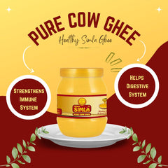 100% Natural Suhana Simla Danedar Cow Desi Ghee By Simla Dairy Industries | Good Source Of Protein Fiber Healthy Nutrients Desi Cow Ghee For Frying | (1 Litr) 33.8 Ounce | Jar Pack
