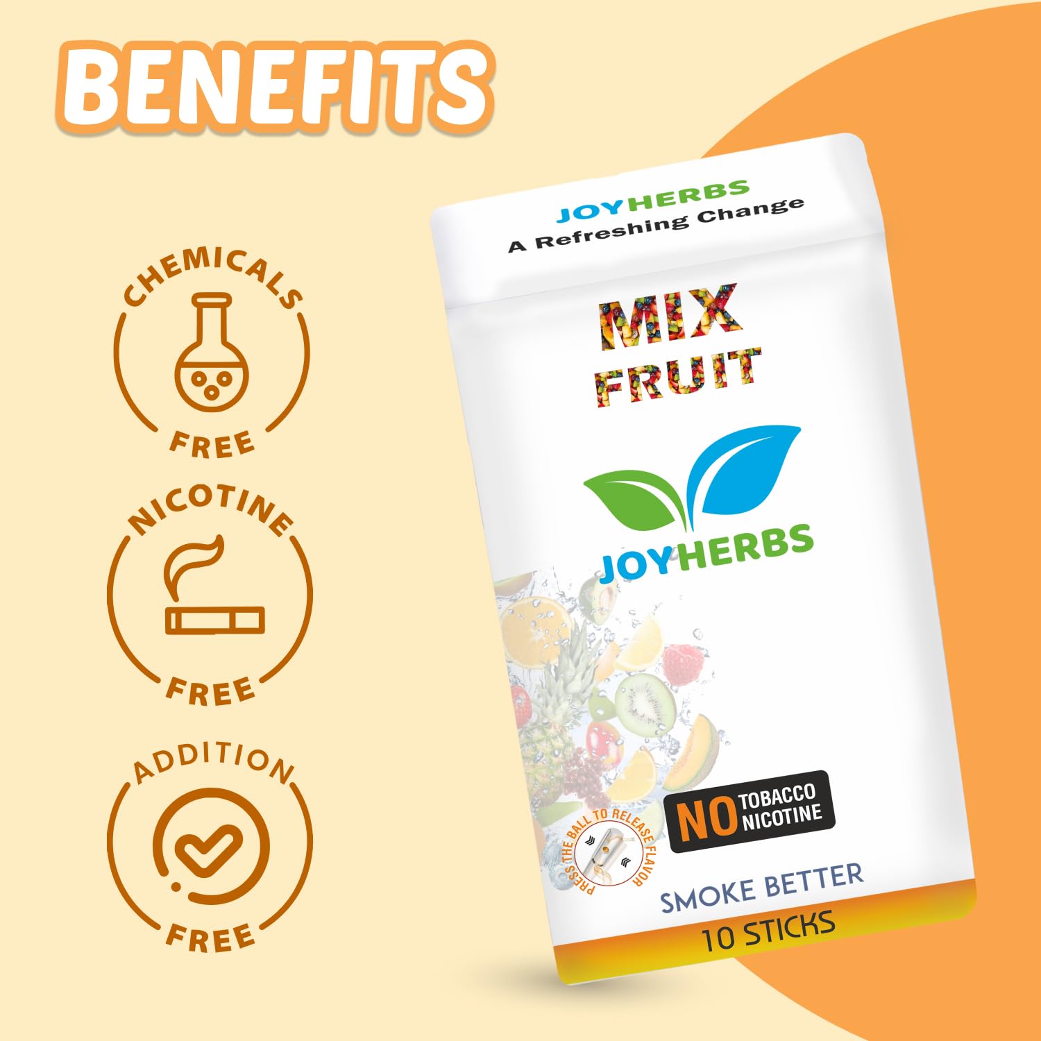 Herbal Cigarettes For Smoking, Tobacco/Cigarette Alternatives - Quit Smoking Fruit Flavoured King Size Herbal Smoke Sticks Pack Of 20 -  Tobacco Free & Nicotine Free