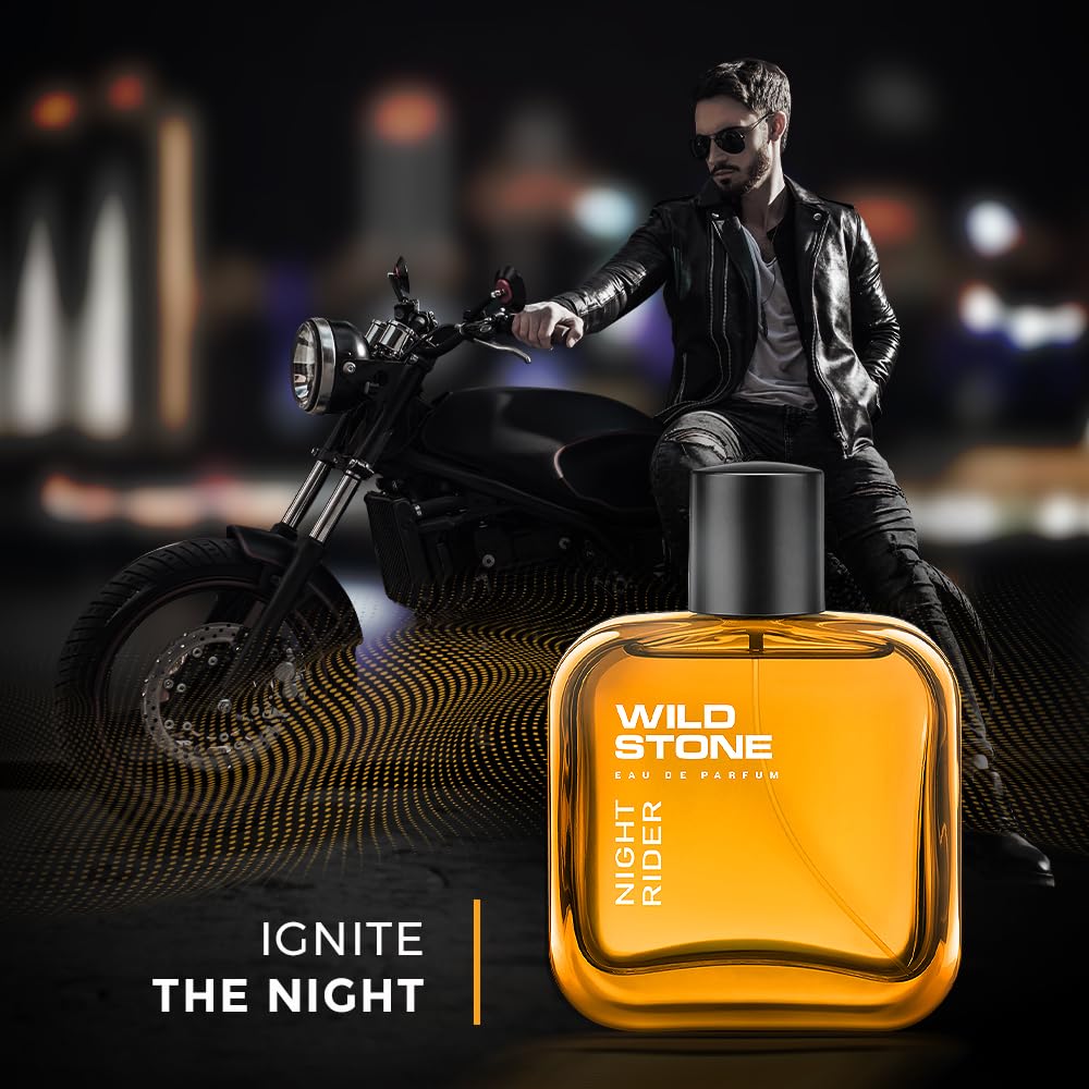 Wild Stone Night Rider Eau De Parfum For Men 100ml 3.4 Fl.oz. | Long Lasting Fragrance