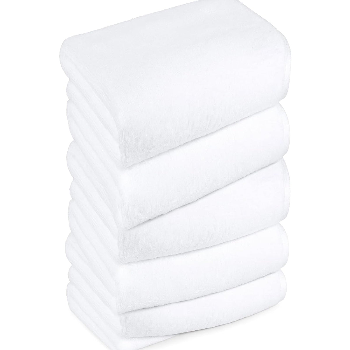 100% Cotton Bath Towel 2500 Gsm | Soft & Ultra Absorbent Quick Dry Large Size Bath Towel (White) - Set Of 5