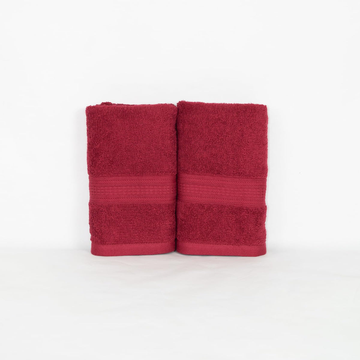 Rangoli 100% Cotton Fibre 2 Hand Towel 500 Gsm | Highly Durable & Super Absorbent Towel | Skin-Friendly & Quick Drying Luxury Towels (Maroon)