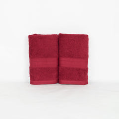 Rangoli 100% Cotton Fibre 2 Hand Towel 500 Gsm | Highly Durable & Super Absorbent Towel | Skin-Friendly & Quick Drying Luxury Towels (Maroon)