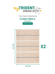 Mytrident Hand Towel Urban Comfort 400 Gsm | 100% Cotton Bath Towel (Hexa Brown)- Pack Of 2