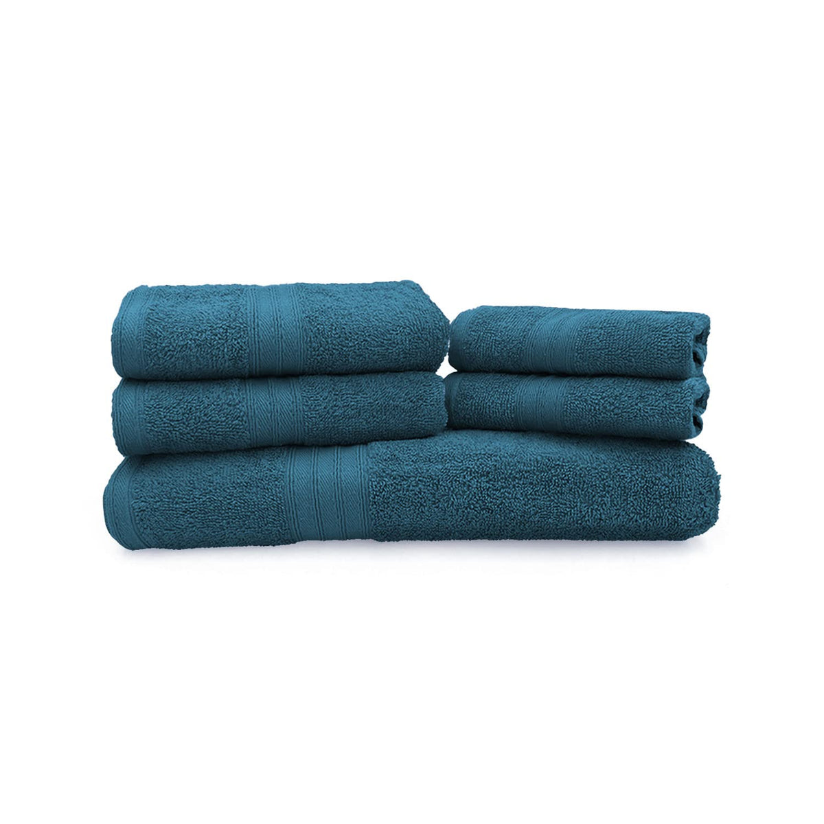 Sassoon Anatolia Bath + Hand & Face Towel 1200 Gsm (Teal) - Pack Of 5