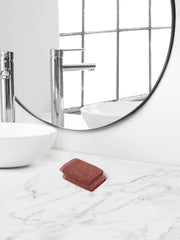 Himeya 100% Cotton Large Size Face Towel 400 Gsm | Face Towel For Men & Women (Orange Rust) - 2 Piece