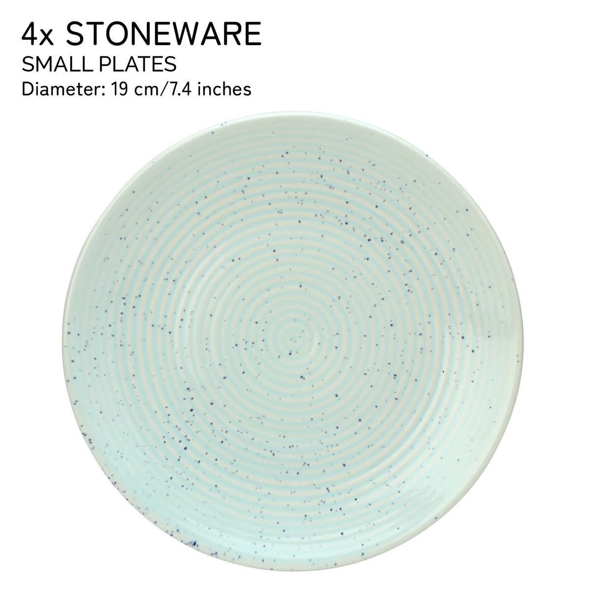 Ceramic Handcrafted Serving Small Plates Set Of 4 - 7 Inch, Mint-Green | Hand Painted, Stoneware - Dinnerware | Scratch Resistant, Microwave & Dishwasher Safe