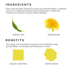 Teabox Dandelion Green Tea - 100gm, 3.5 Ounce | 100% Whole Leaf & 0% Bitterness - Green Tea From The Himalayas | Low Caffeine