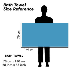 Urbanleaf Microfiber Large Bath Towel 644 Gsm | Quick Dry Super Absorbent Bath Towel For Men & Women | (Blue & Grey Stripe)
