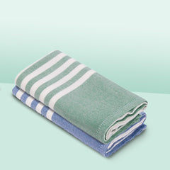 Mush Bamboo Turkish Hand Towels 250 Gsm | 100% Bamboo Gym Towel For Men & Women | Ultra Soft, Absorbent & Quick Dry Towel | Navy & Dark Green (Set Of 2)
