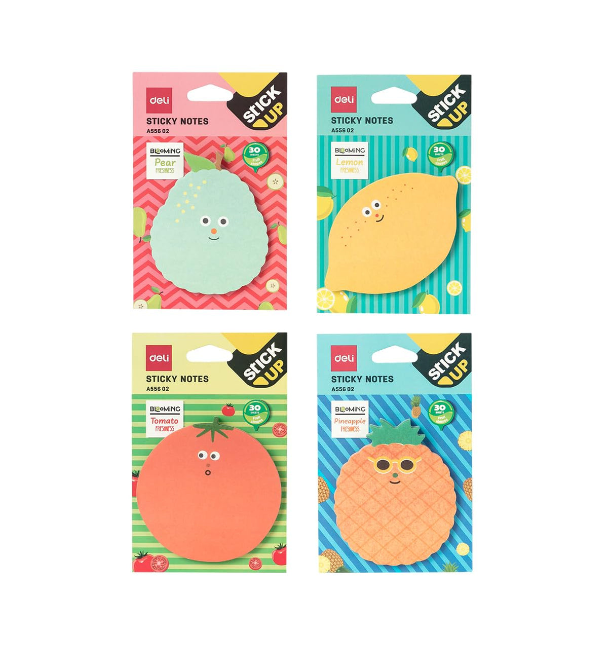 Fruit Design Sticky Notes | 3x3 Inch, Size Self Adhesive Sticky Notes, 30 Sheets Each (Pack Of 1)