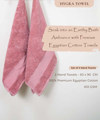 Rangoli Soft Absorbent Durable Towels Earthly Egyption Cotton Plush Oversized Small Size Bath Towel 600 Gsm (Peach)- Pack Of 2