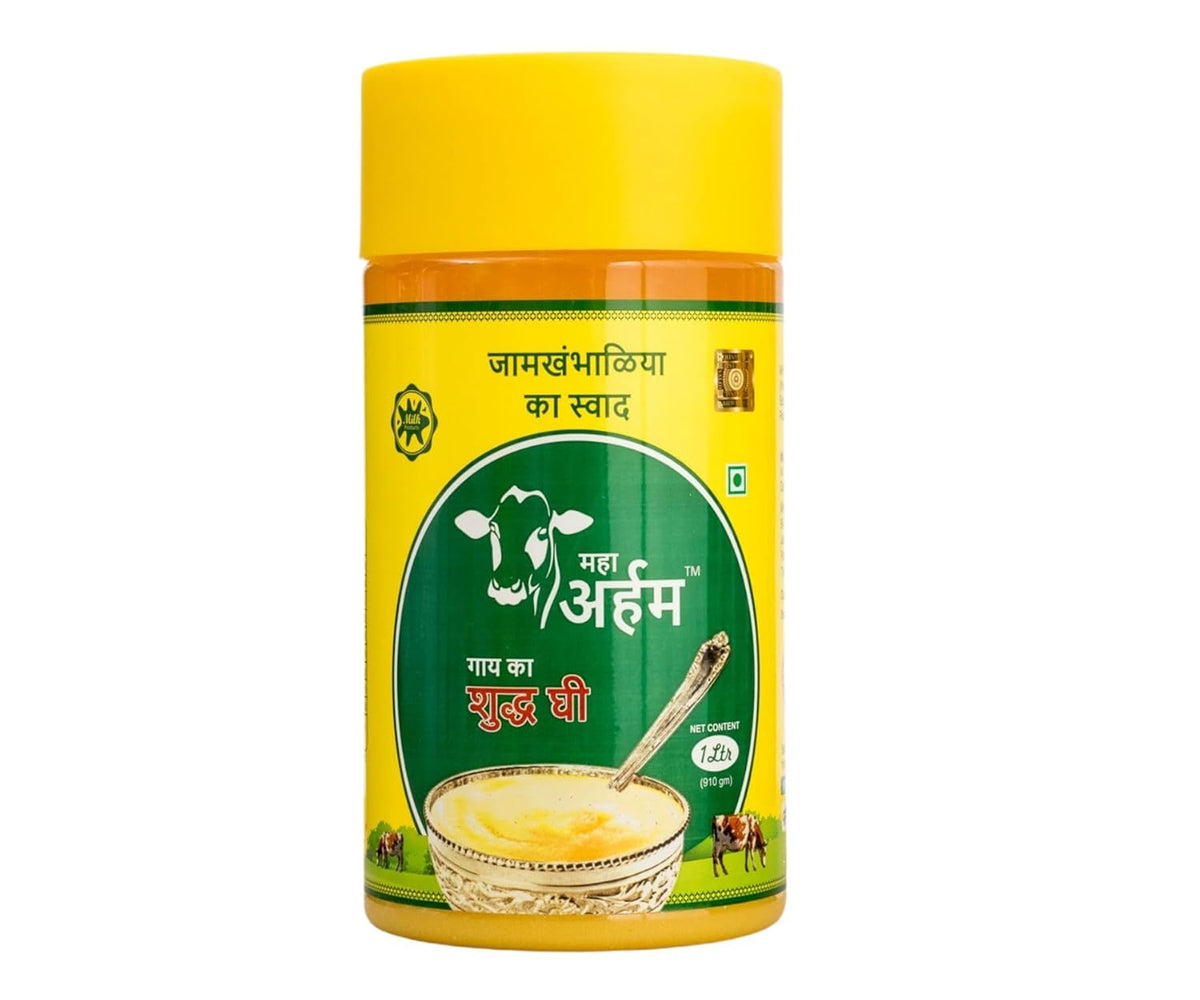 100% Pure Cow Shudh Ghee By Maha Arham | Rich In Taste & Nutrients Pure Cow Ghee For Calcium | 3 Litre (1 Litre * 3) 101.4 Ounce | Jar Pack