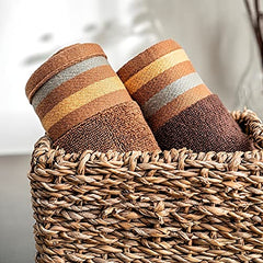 Ddecor Cotton Hand Towel 400gsm (Brown)- Pack Of 2