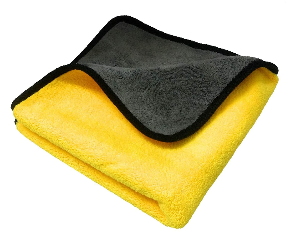 Hsr Car Accessices Cleaning 100 Gsm Microfiber Towel For Car Cleaning & Detailing - Dual Sided, Extra Thick Plush Microfiber Cloth (Pack Of 1) | Yellow